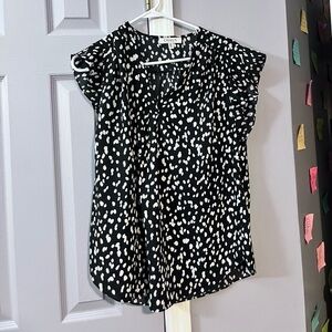 Chaus Black and White Polka Dot Blouse